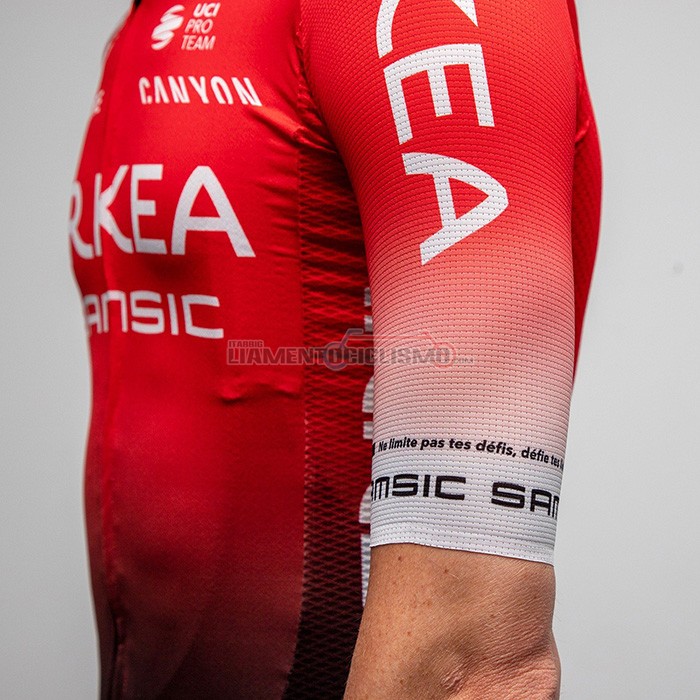 Abbigliamento Ciclismo Arkea Samsic Manica Corta 2022 Rosso Nero